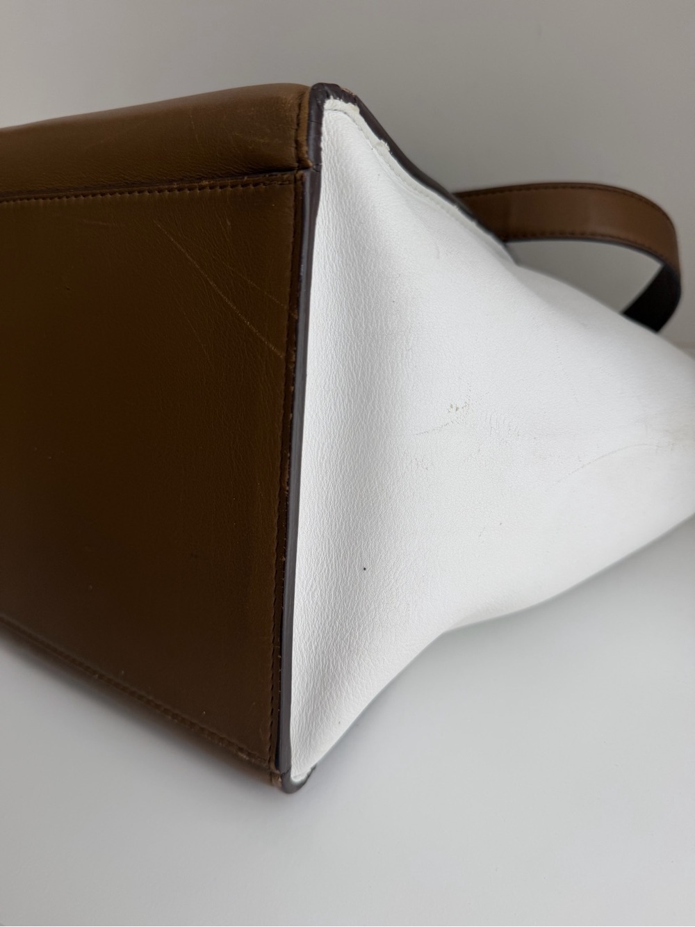 Authentic CELINE Medium Trapeze Tricolor Leather Suede Handbag - Picture 8 of 16